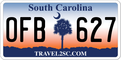 SC license plate OFB627