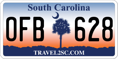 SC license plate OFB628