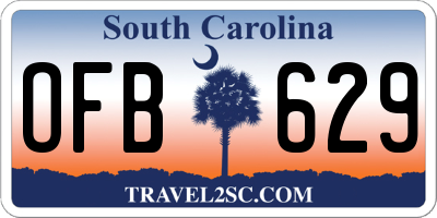 SC license plate OFB629