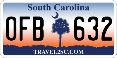 SC license plate OFB632