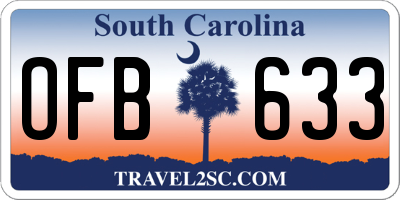 SC license plate OFB633