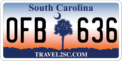 SC license plate OFB636