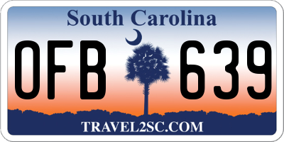 SC license plate OFB639