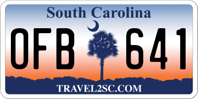 SC license plate OFB641