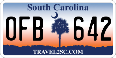 SC license plate OFB642