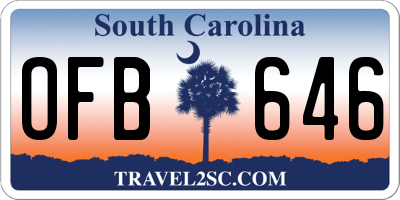 SC license plate OFB646