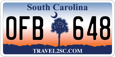 SC license plate OFB648