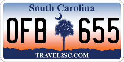 SC license plate OFB655