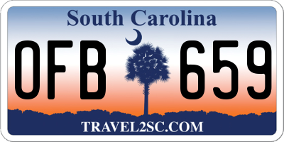 SC license plate OFB659