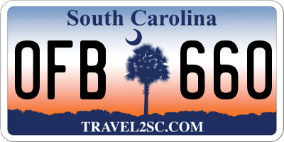 SC license plate OFB660