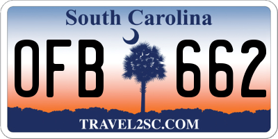 SC license plate OFB662