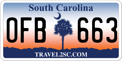 SC license plate OFB663