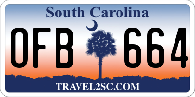 SC license plate OFB664