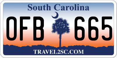 SC license plate OFB665