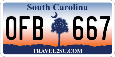 SC license plate OFB667