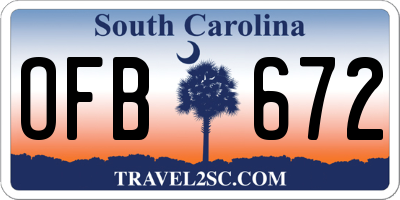 SC license plate OFB672