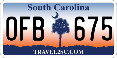 SC license plate OFB675