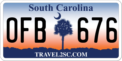 SC license plate OFB676