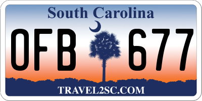 SC license plate OFB677