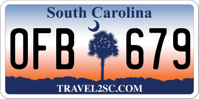 SC license plate OFB679