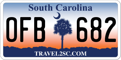 SC license plate OFB682