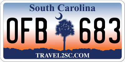 SC license plate OFB683