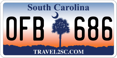 SC license plate OFB686