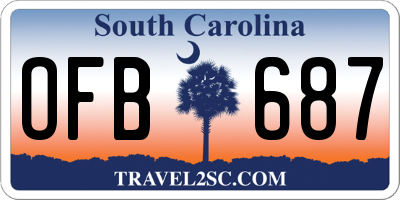 SC license plate OFB687