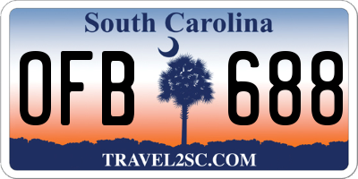 SC license plate OFB688