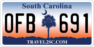 SC license plate OFB691