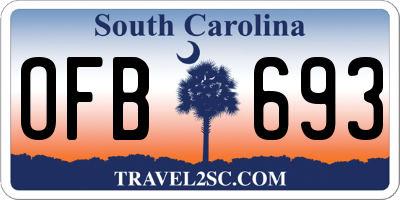 SC license plate OFB693