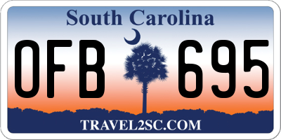 SC license plate OFB695