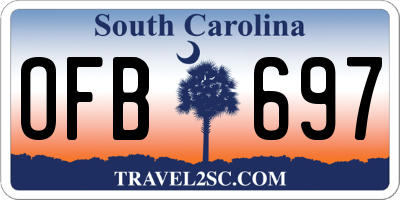 SC license plate OFB697