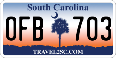SC license plate OFB703