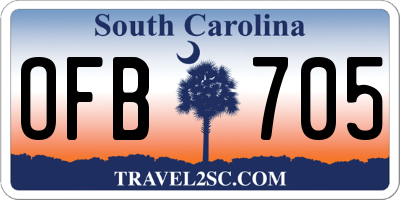 SC license plate OFB705