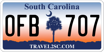 SC license plate OFB707
