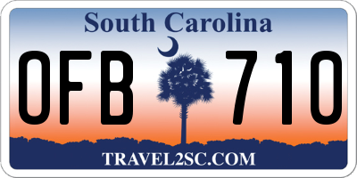 SC license plate OFB710