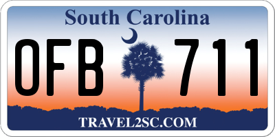 SC license plate OFB711