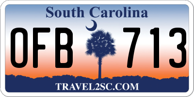 SC license plate OFB713