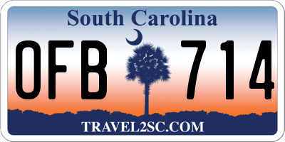 SC license plate OFB714