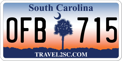 SC license plate OFB715