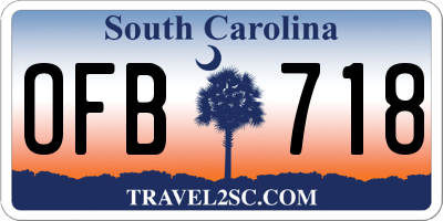 SC license plate OFB718