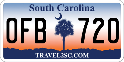 SC license plate OFB720