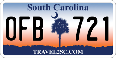 SC license plate OFB721