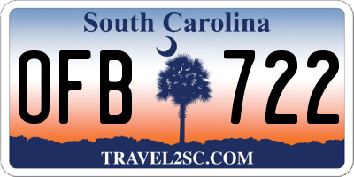 SC license plate OFB722