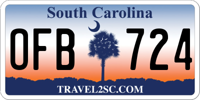 SC license plate OFB724