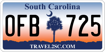 SC license plate OFB725