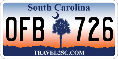 SC license plate OFB726