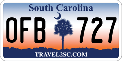 SC license plate OFB727