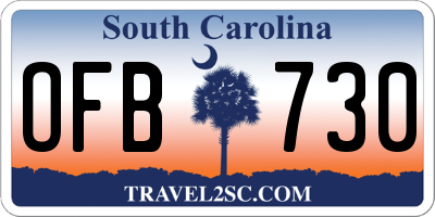 SC license plate OFB730